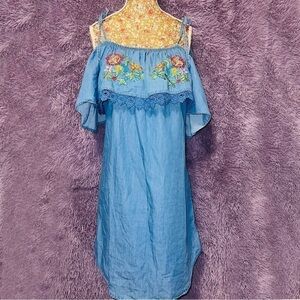 Love by Chesley NWOT Denim Off-shoulder Dress